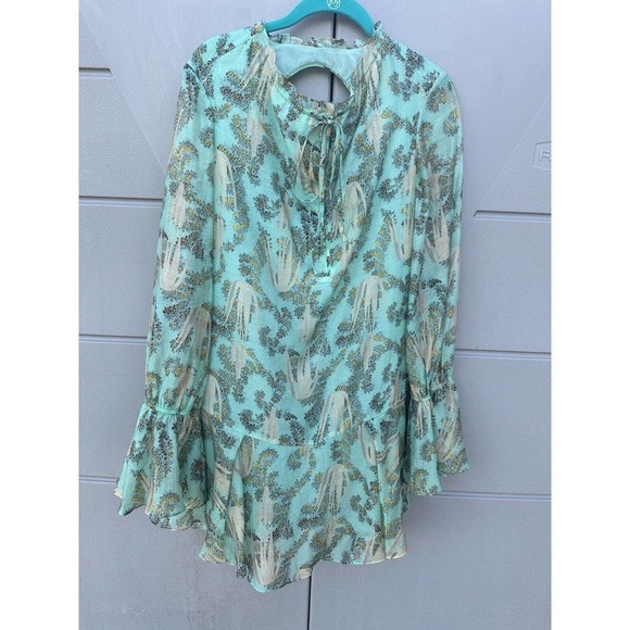 H&M CONSCIOUS EXCLUSIVE LYOCELL BLEND GREEN DRESS SIZE US 6 BLOGGERS FAVORITE - Picture 3 of 16